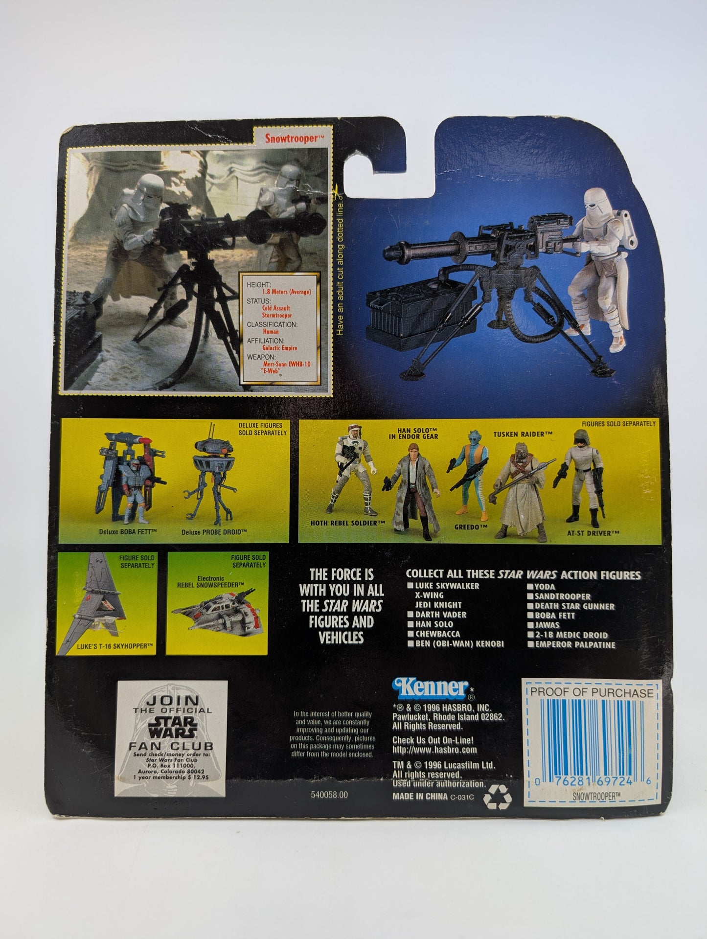 1996 - Star Wars POTF - Deluxe Snowtrooper E-Web Heavy Repeating Blaster