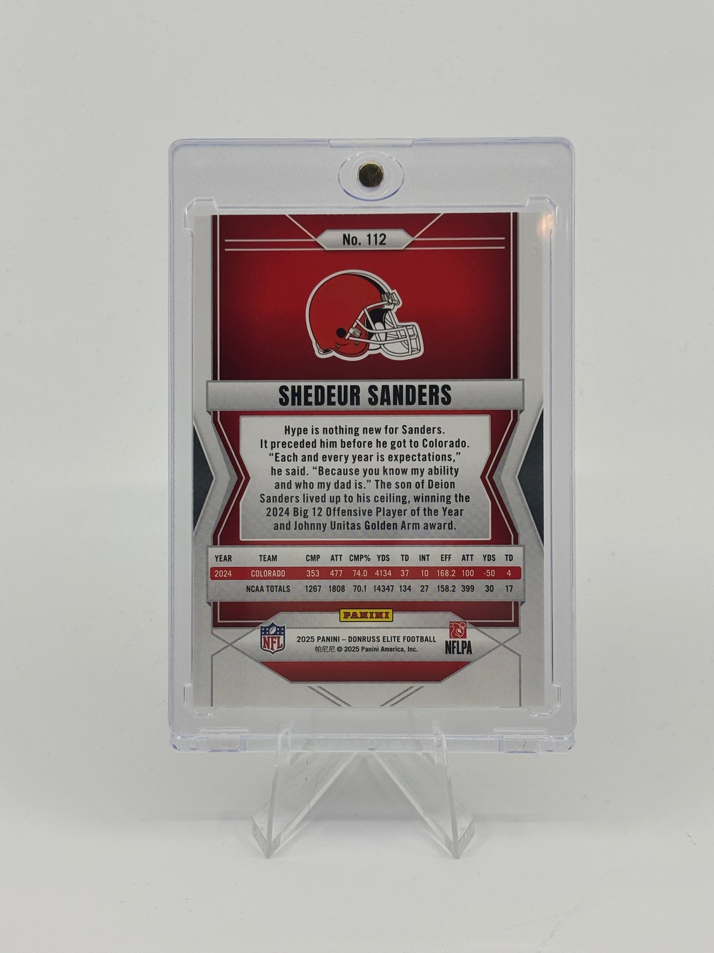 2025 Donruss Elite Shedeur Sanders /999 RC SILVER #112 Cleveland Browns Rookie