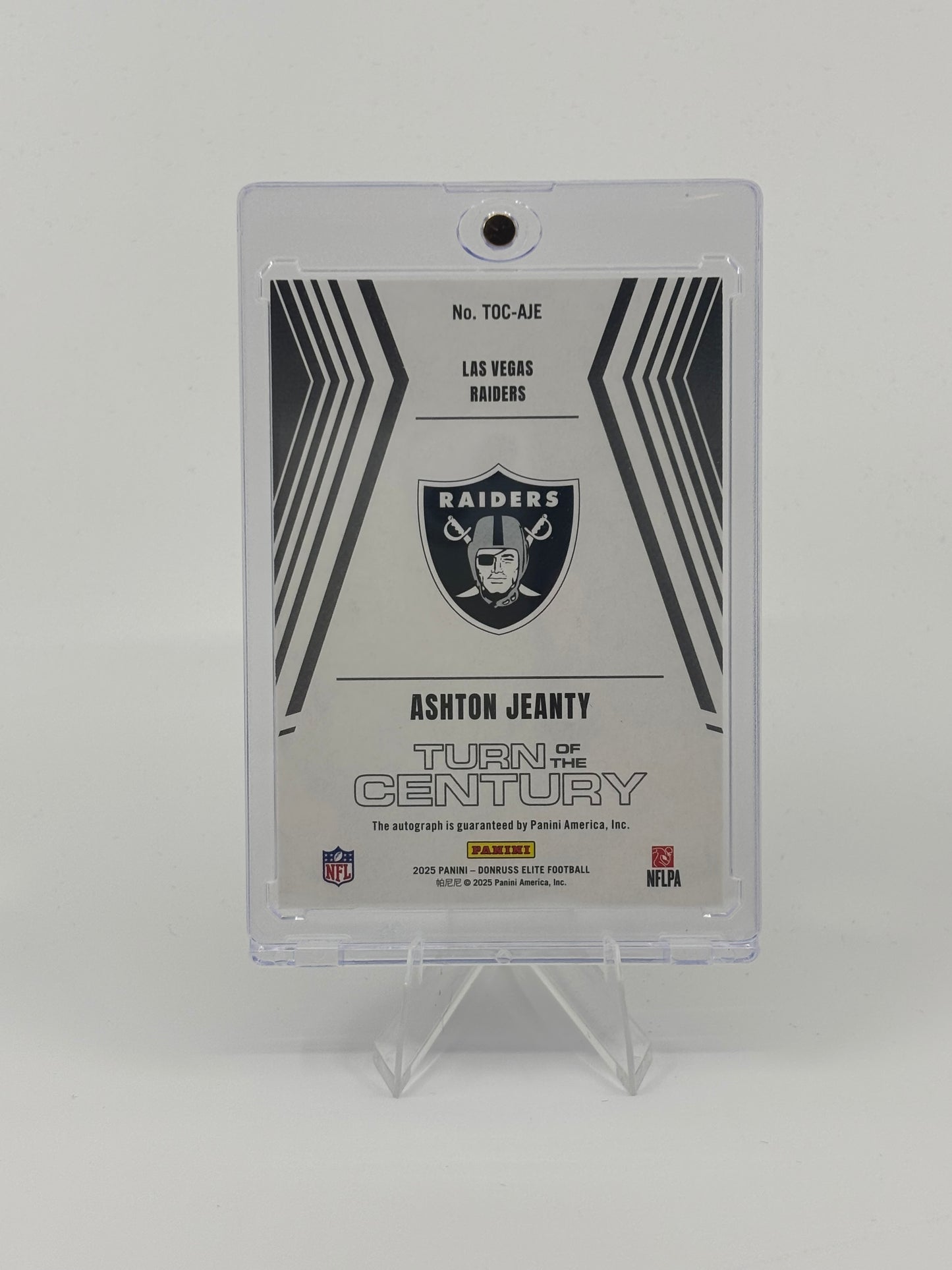 Ashton Jeanty 2025 Donruss Elite Turn Of The Century Auto /499