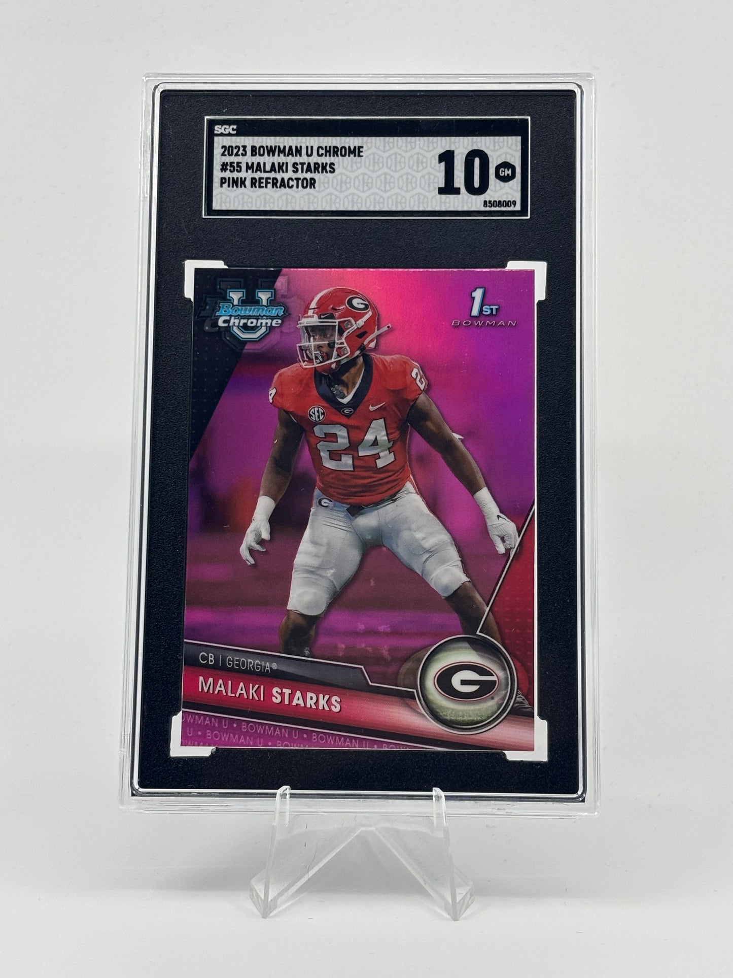 2023 Bowman University Chrome - Malaki Starks #55 Pink Refractor (RC) SGC 10