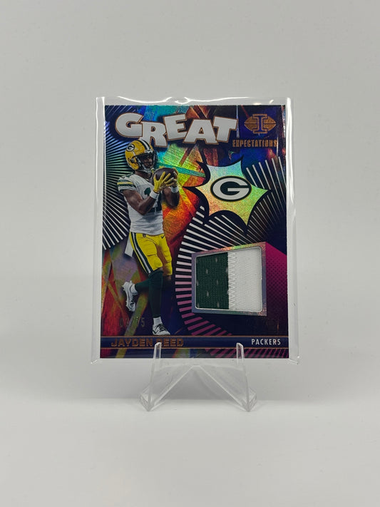 Jayden Reed 2024 Panini Illusions Great Expectations /75  Patch-#GE-JRD Packers