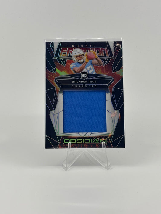 2024 Panini Obsidian - Rookie Eruption Materials Brenden Rice #ERM-BRE (MEM, RC)