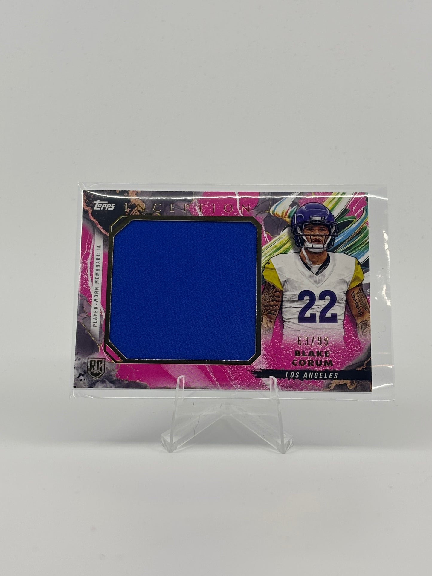 2024 Topps Inception Football RC Jumbo Relic Blake Corum /99 Los Angeles