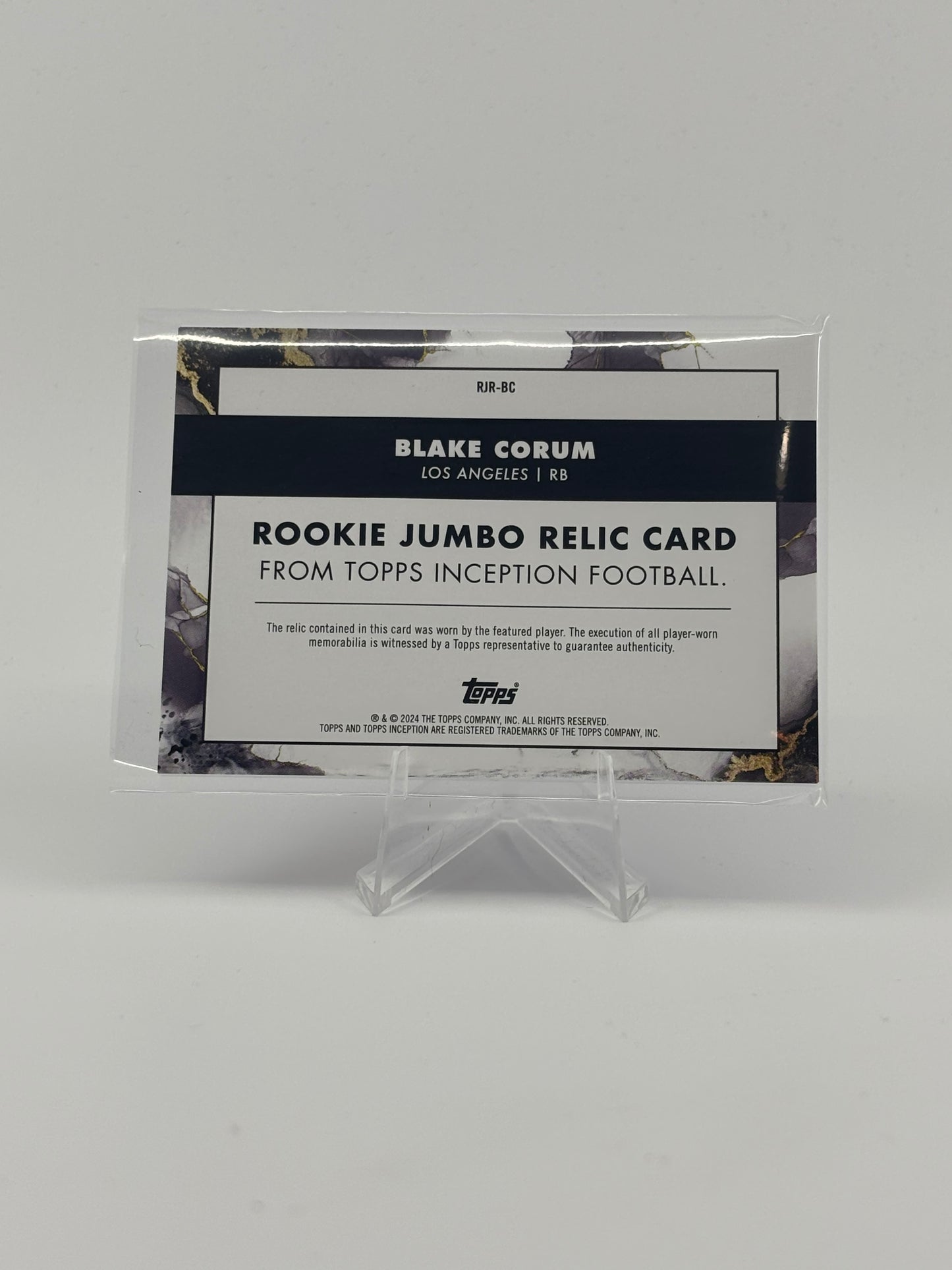 2024 Topps Inception Football RC Jumbo Relic Blake Corum /99 Los Angeles