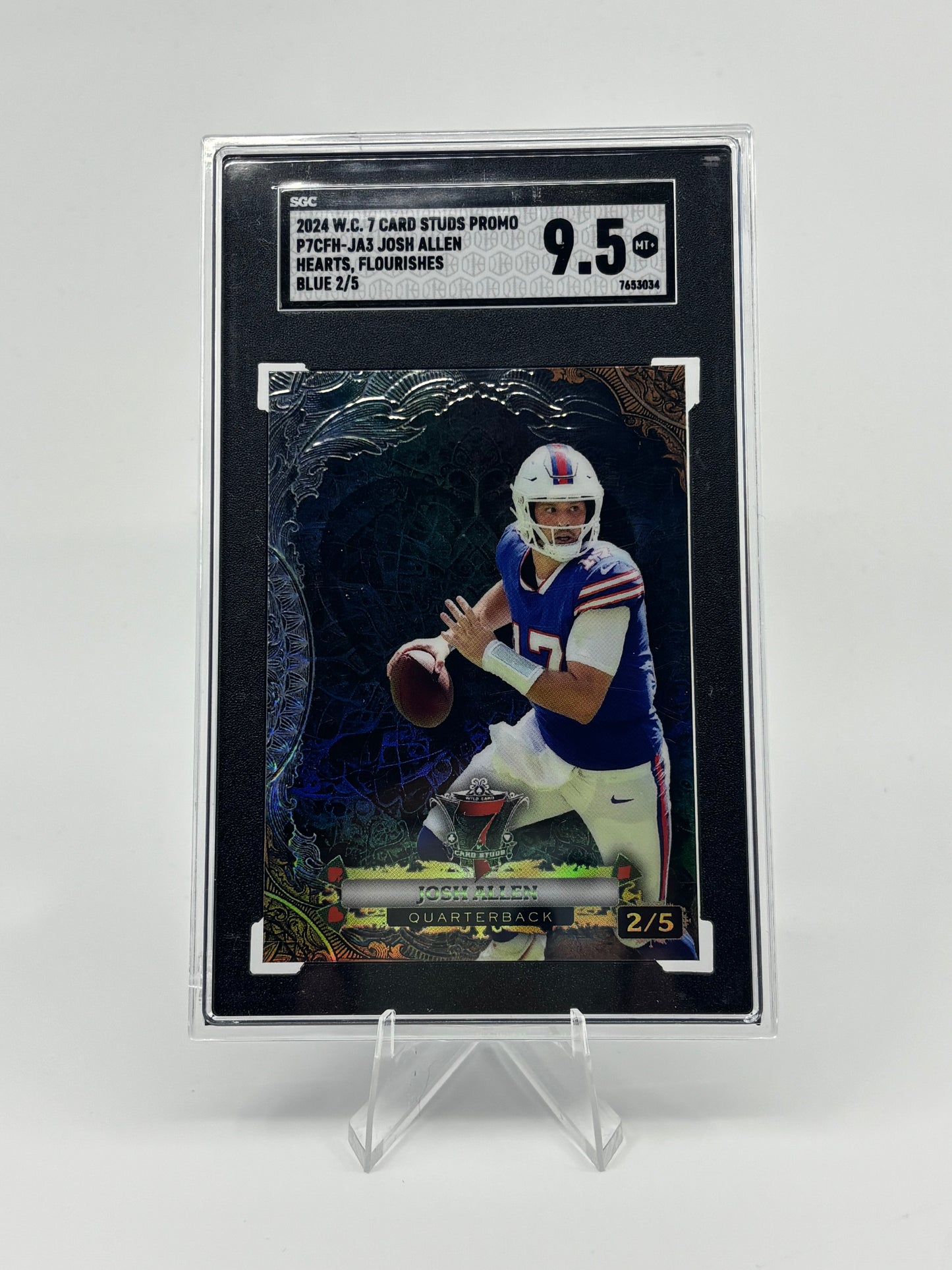 2024 Wild Card - 7 Card Stud Josh Allen Blue /5 #P7CFH-JA3 SGC 9.5