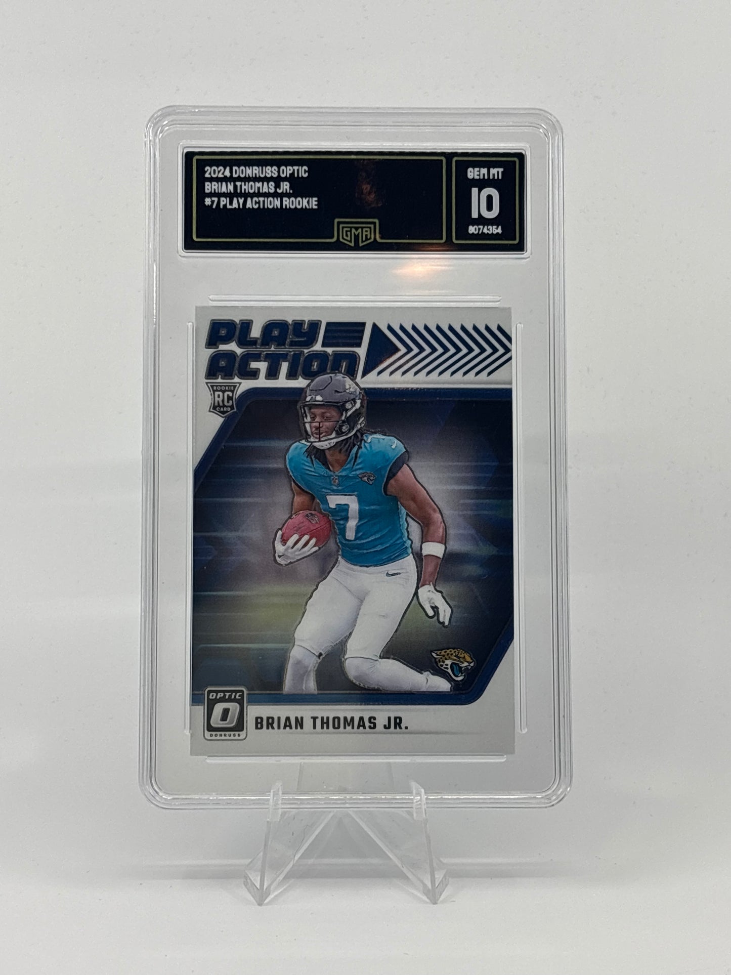 2024 Panini Donruss Optic - Play Action Brian Thomas Jr. #7 (RC) GMA 10