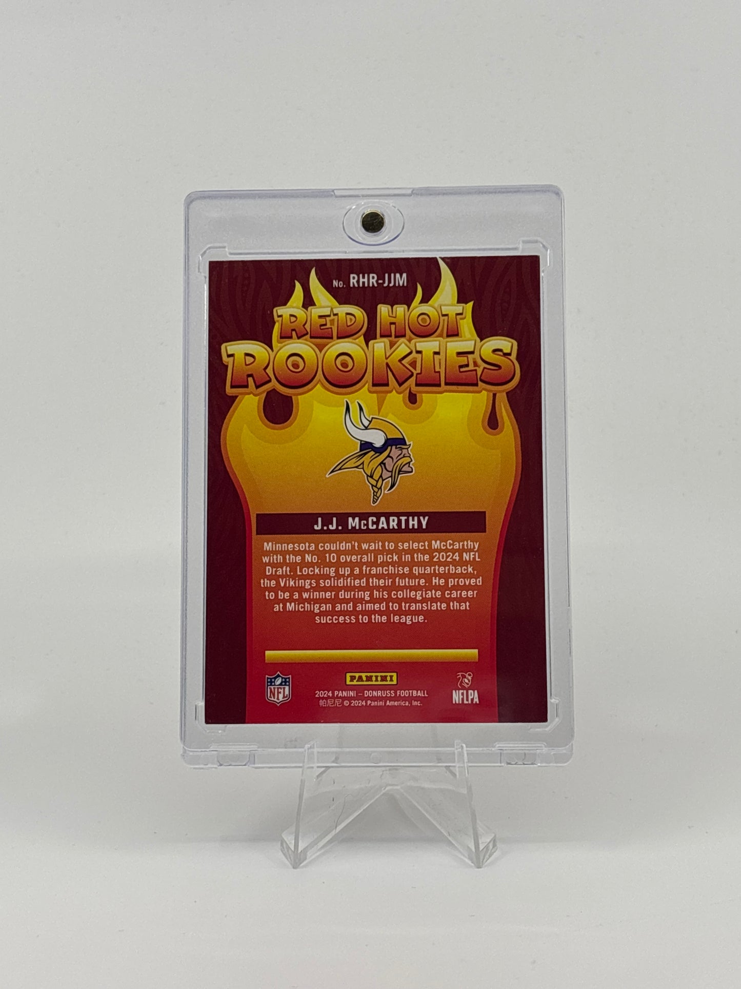 2024 Panini Donruss Red Hot Rookies J.J McCarthy #RHR-JJM Vikings (RC)