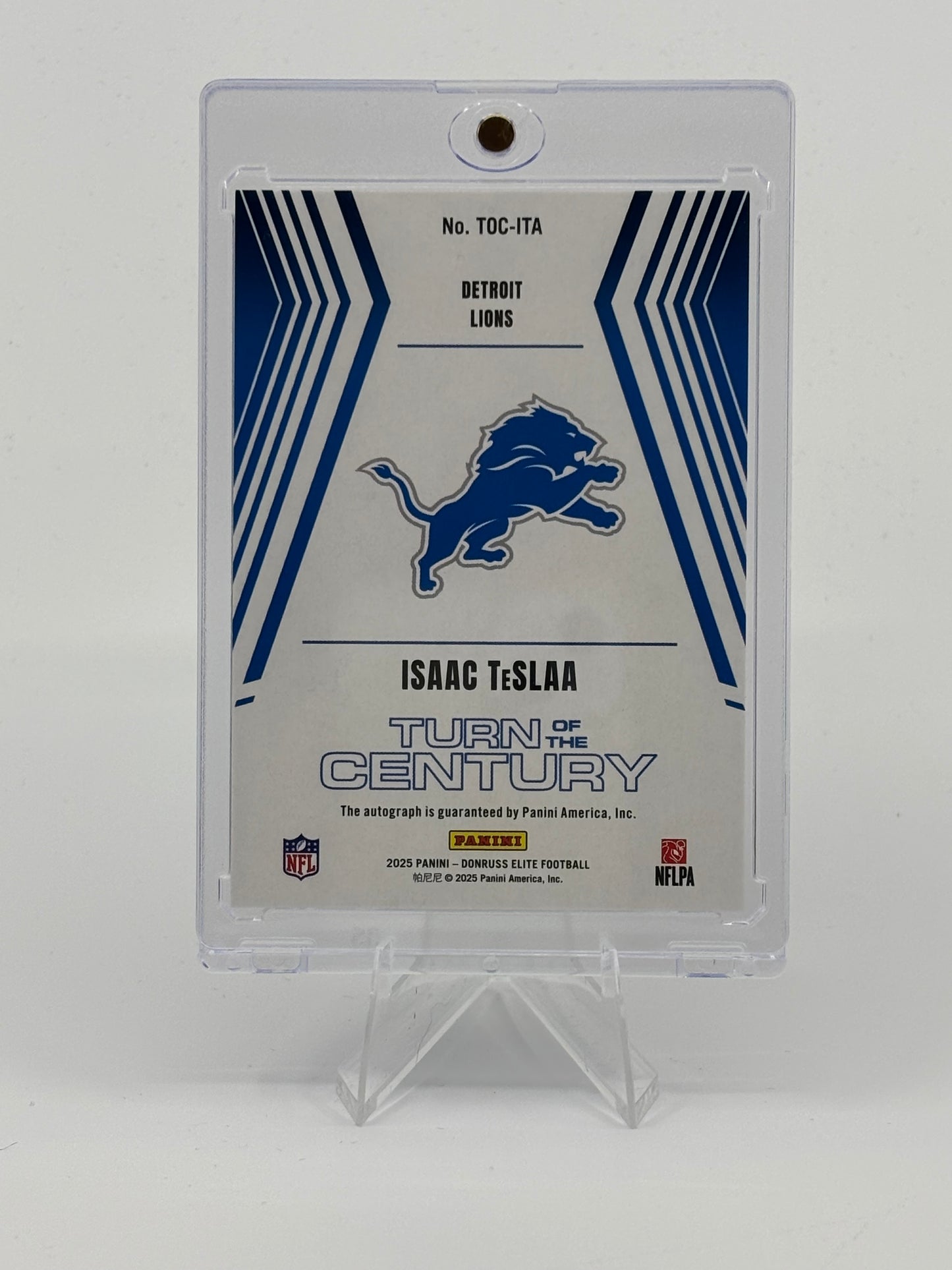 2025 Panini Donruss Elite Football Isaac TeSlaa Turn Of The Century RC Auto /499