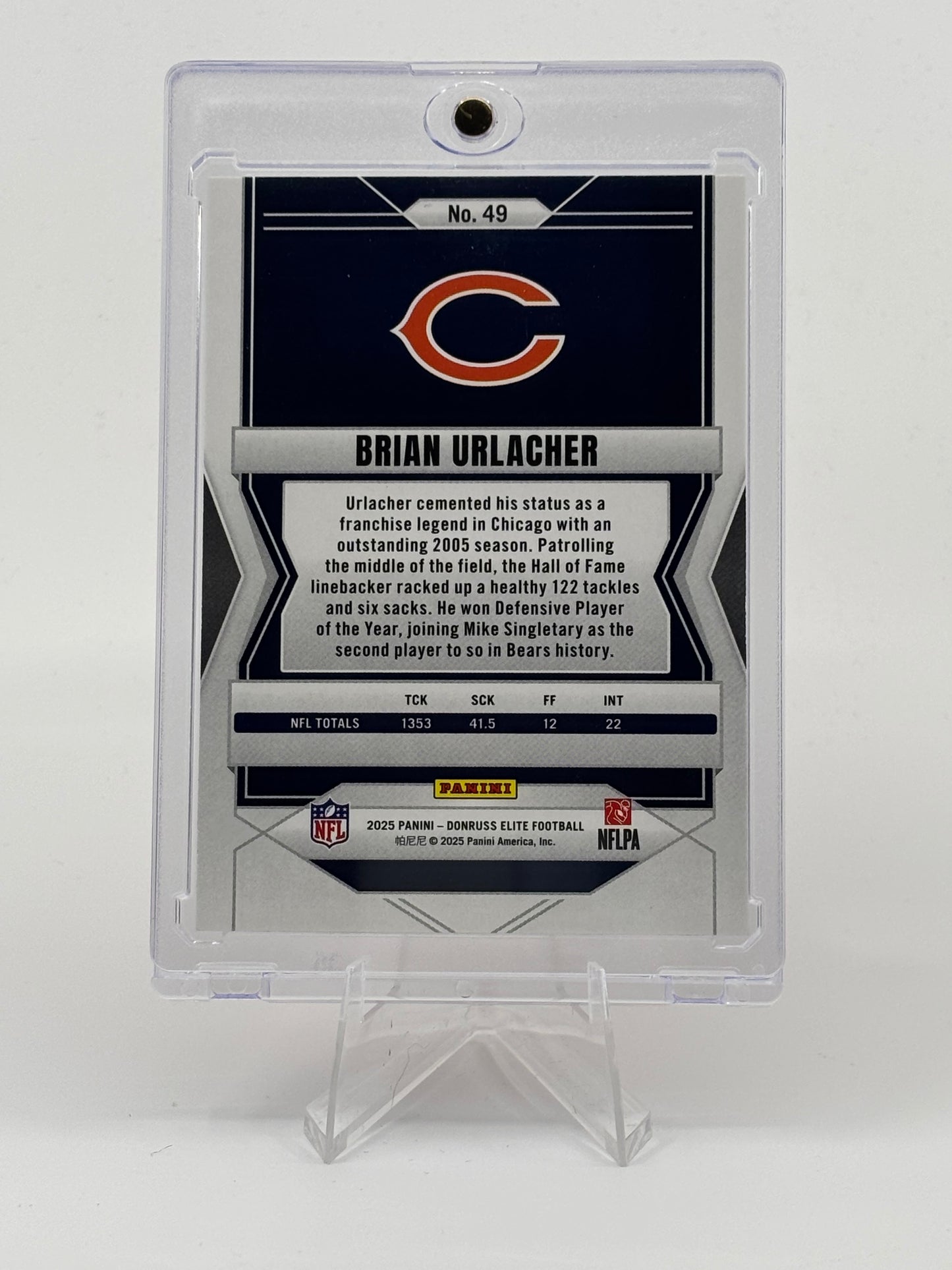 2025 Donruss Elite Brian Urlacher Red /99 Chicago Bears Football