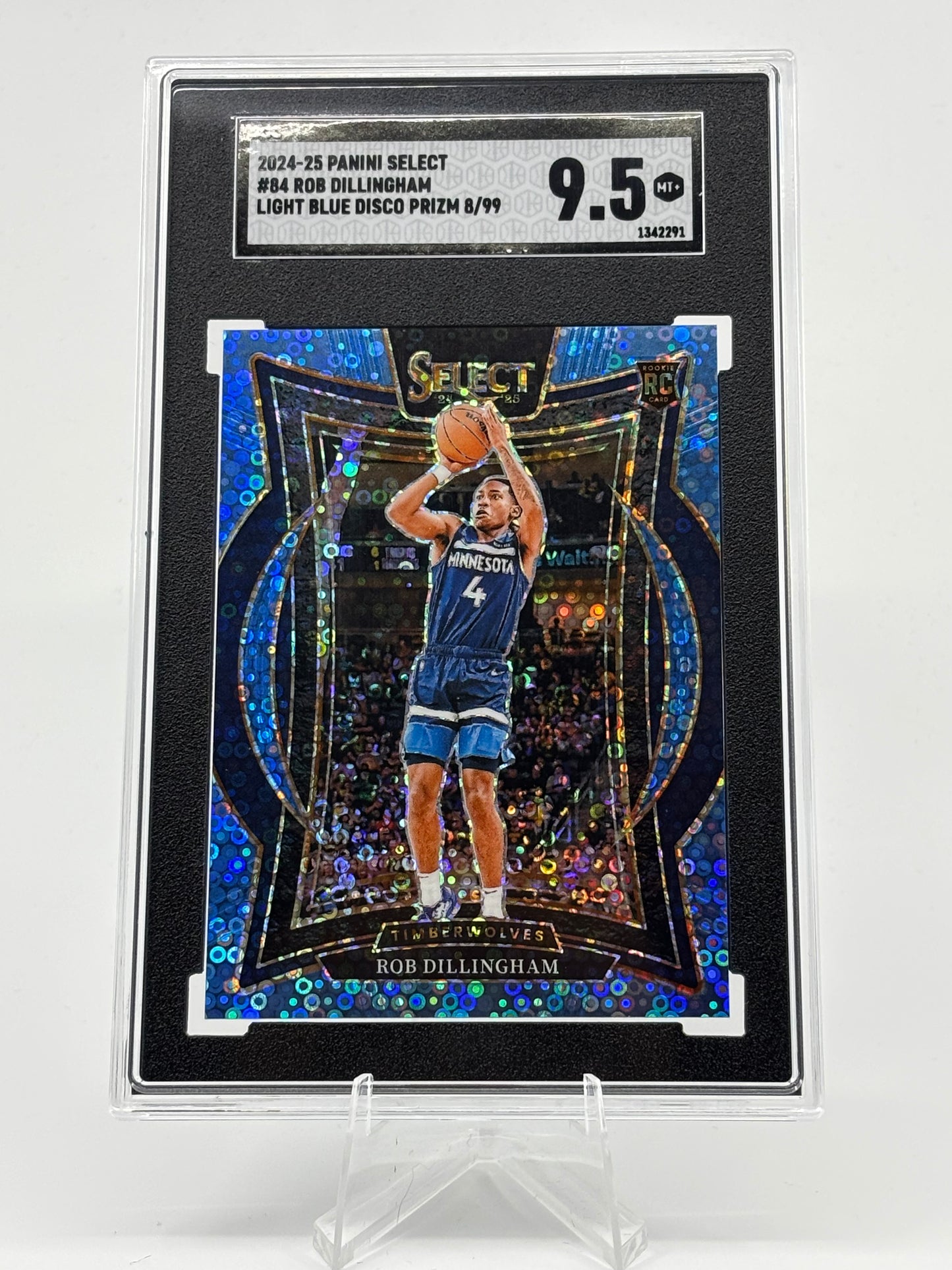2024-25 Select Rob Dillingham Rookie Concourse Light Blue Prizm Disco /99 #84