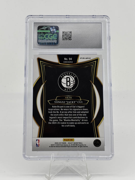 2024-25 Panini Select #94 Yongxi "Jacky" Cui White Sparkle CGC 10