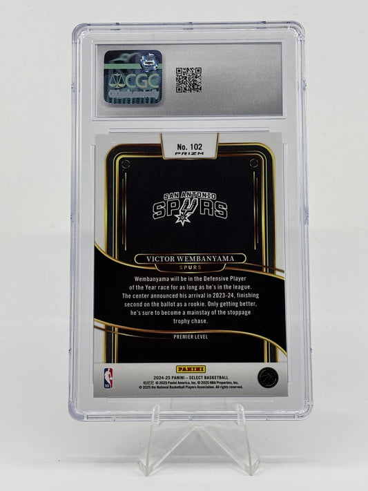 2024-25 Panini Select #102 Victor Wembanyama White Sparkle CGC 7.5