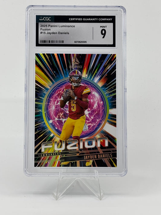 2025 Panini Luminance Fuzion Jayden Daniels #15 CGC 9