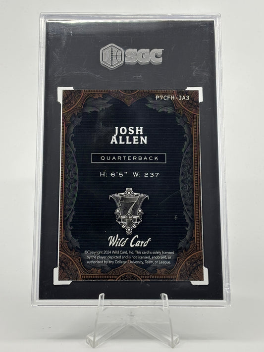 2024 Wild Card - 7 Card Stud Josh Allen Blue /5 #P7CFH-JA3 SGC 9.5
