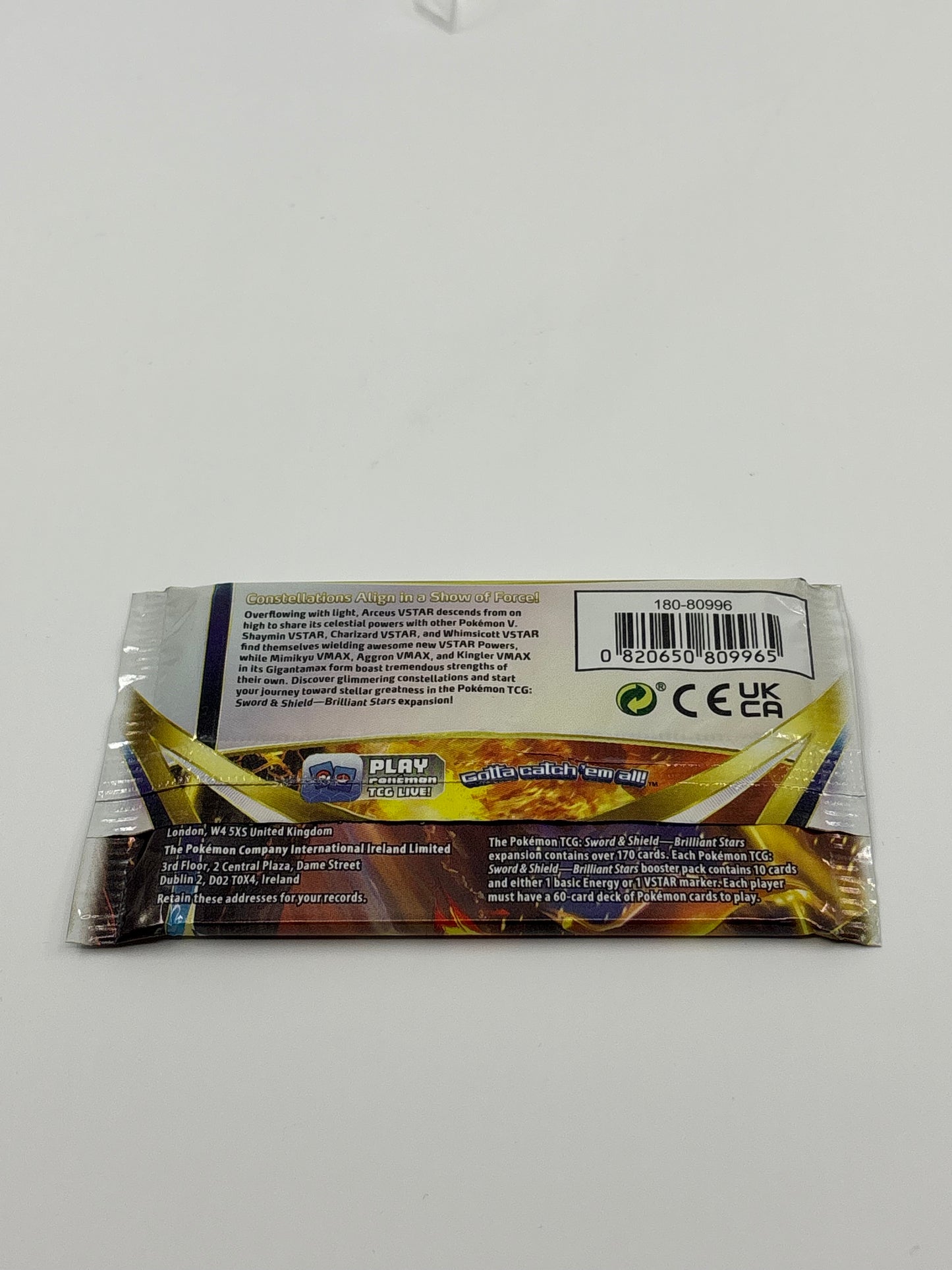Pokemon Brilliant Stars Booster Pack - 10 Cards / Pack - Random Art - SEALED
