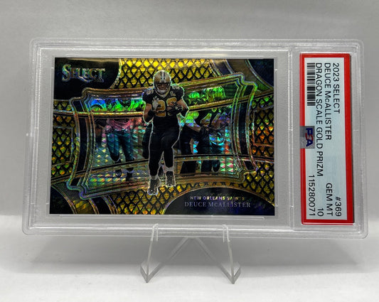 2023 Panini Select – Deuce McAllister Dragon Scale Gold Prizm #369 PSA 10