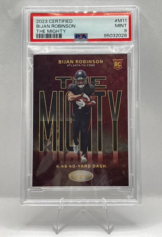 2023 Panini Certified Bijan Robinson “The Mighty” - LOW POP SSP Case Hit PSA 92023 Panini Certified Bijan Robinson “The Mighty” - LOW POP SSP Case Hit PSA 9