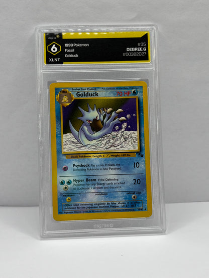 1999 Wizards Pokémon Fossil Unlimited Golduck 35/62 Non-Holo Degree 6