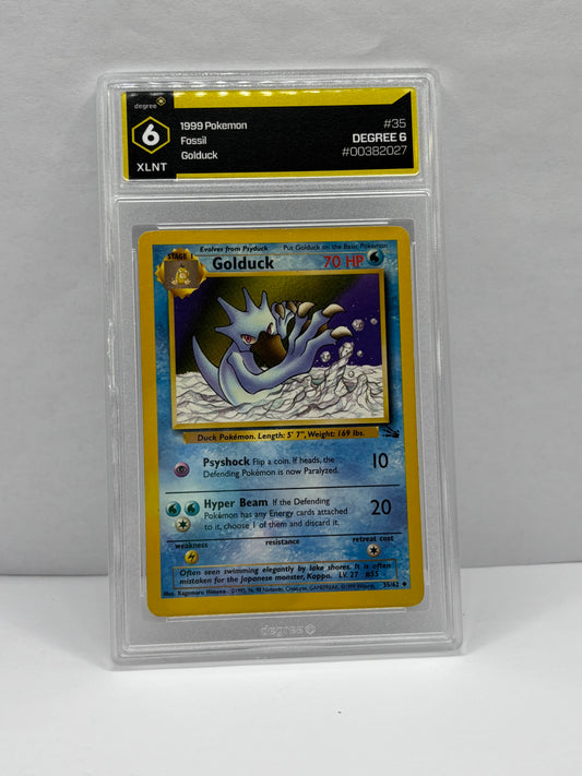 1999 Wizards Pokémon Fossil Unlimited Golduck 35/62 Non-Holo Degree 6