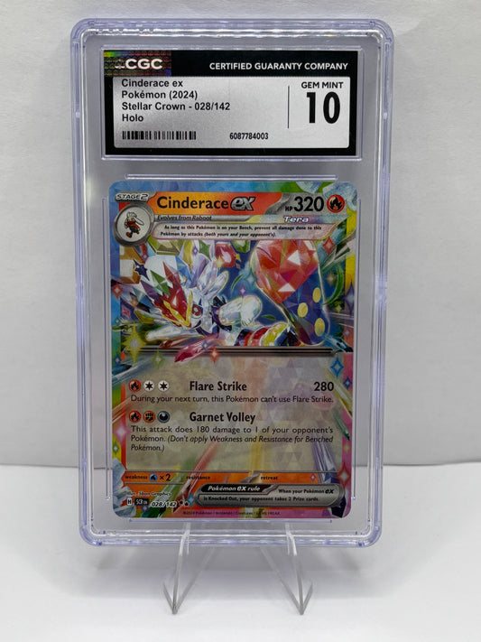 Cinderace ex 028/142 Sv07: Stellar Crown Holo CGC 10