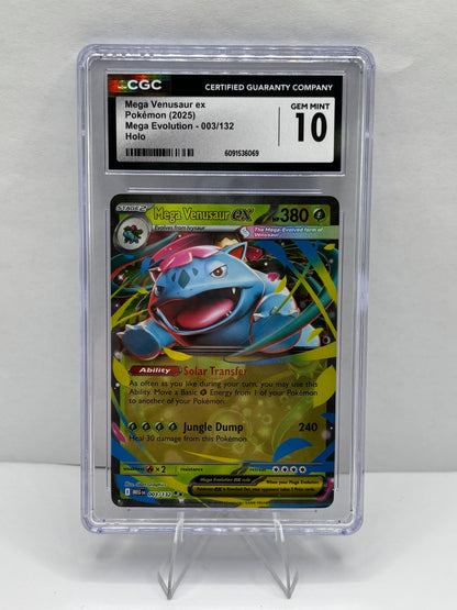 Mega Venusaur ex 003/132 Me01: Mega Evolution Holo CGC 10