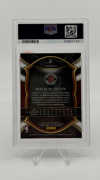 2020 Panini Select Malachi Flynn Red Wave Prizm PSA 8
