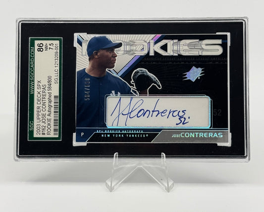 2003 Upper Deck SPX #162 Jose Contreras Rookie Auto /800 SGC 7.5