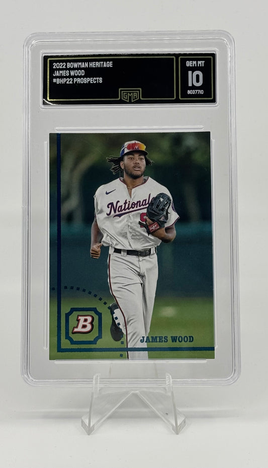 2022 Bowman Heritage - Prospects James Wood #BHP-22 (RC) GMA 10