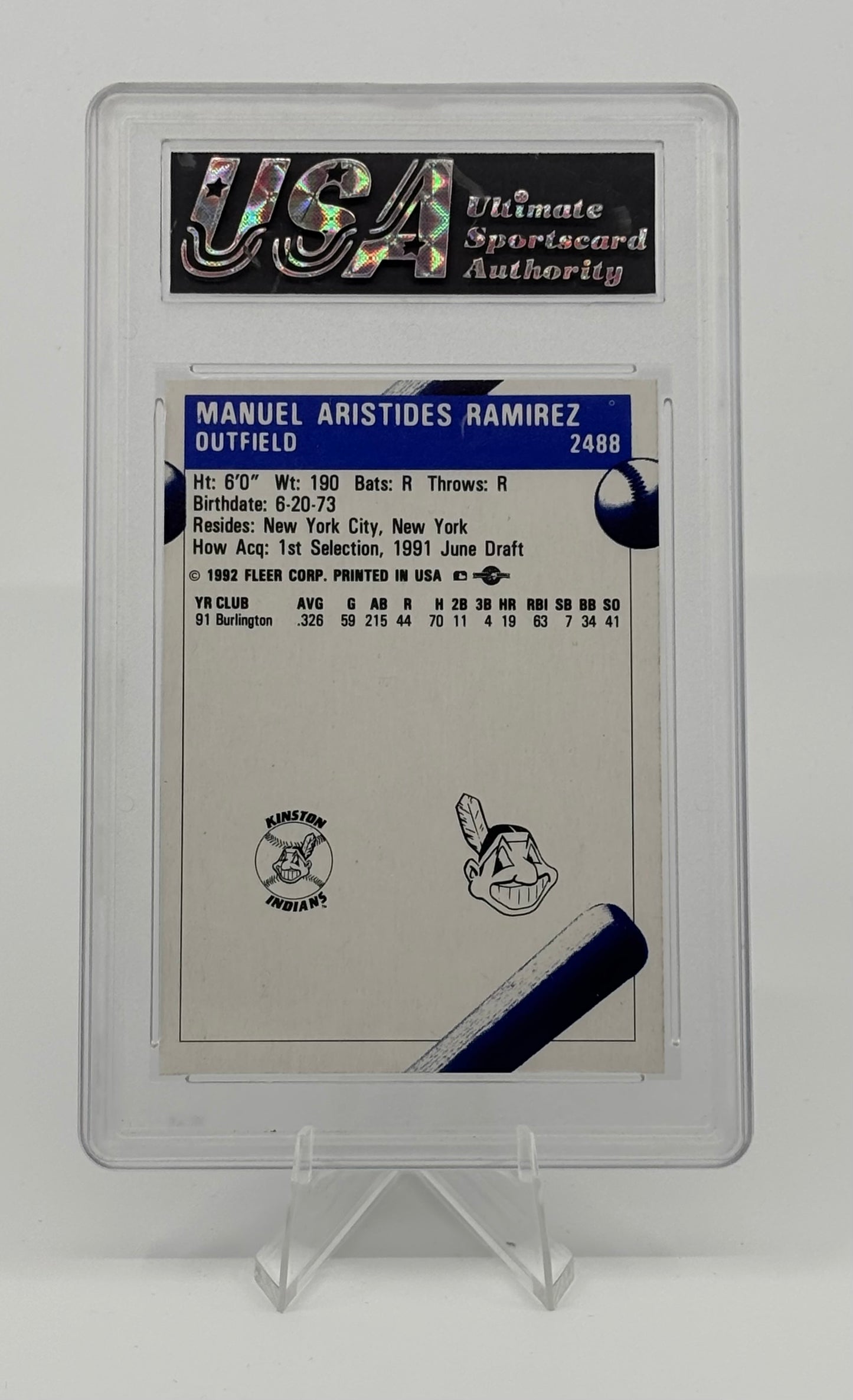 1992 Fleer ProCards Minor League - Manny Ramirez #2488 (RC) USA 8.5