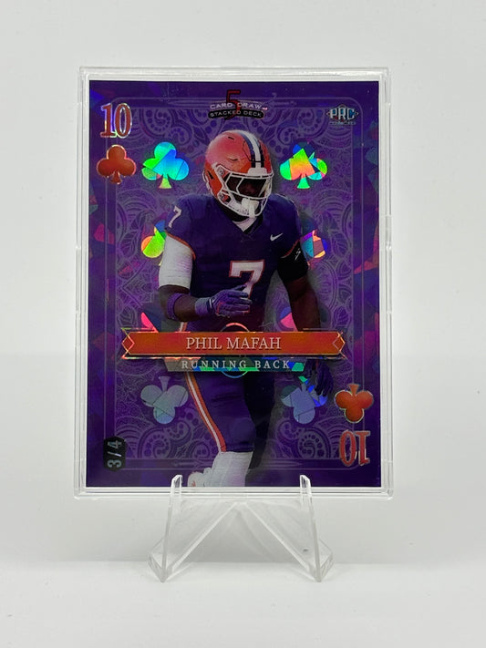 2024 WILD CARD 5 CARD DRAW STACKED DECK PHIL MAFAH PURPLE PRC /4 CLEMSON
