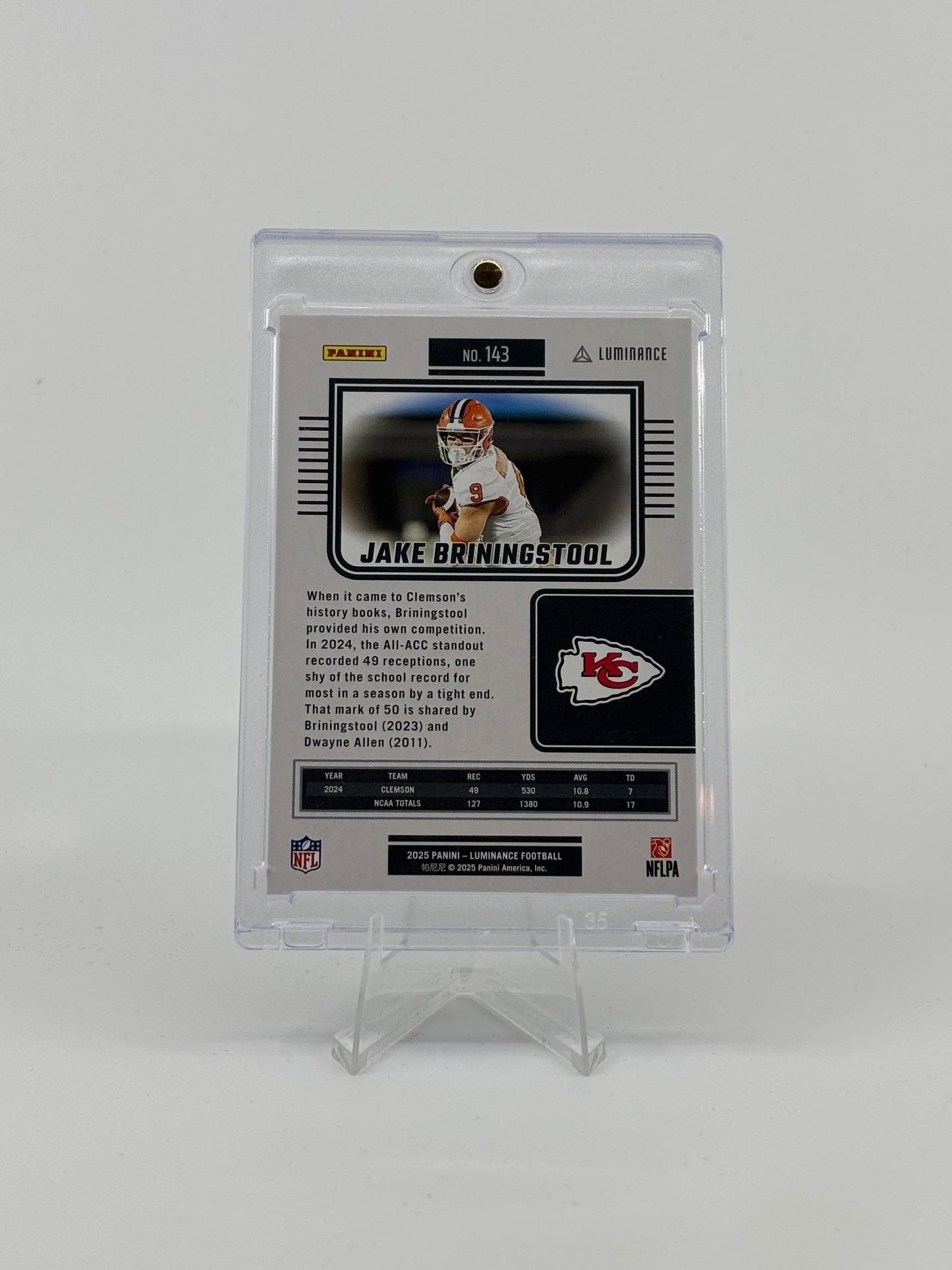 2025 Panini Luminance #143 Jake Briningstool Base