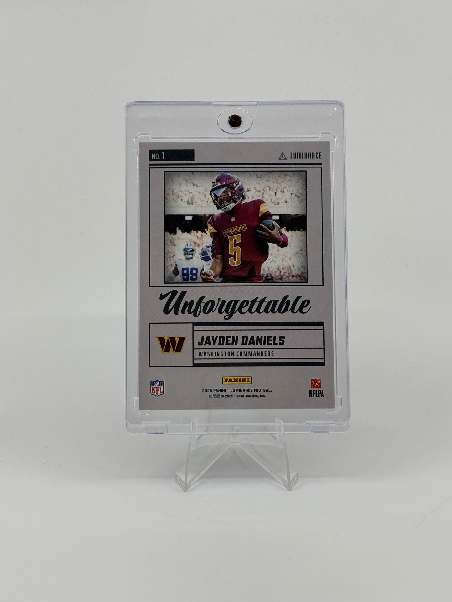 Jayden Daniels 2025 Panini Luminance Unforgettable #1