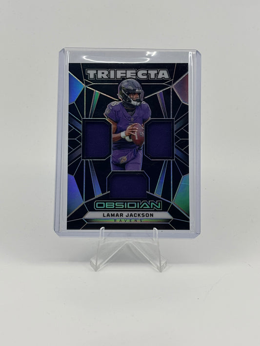 2024 Panini Obsidian - Trifecta Swatches Lamar Jackson #TS-LJN (MEM)