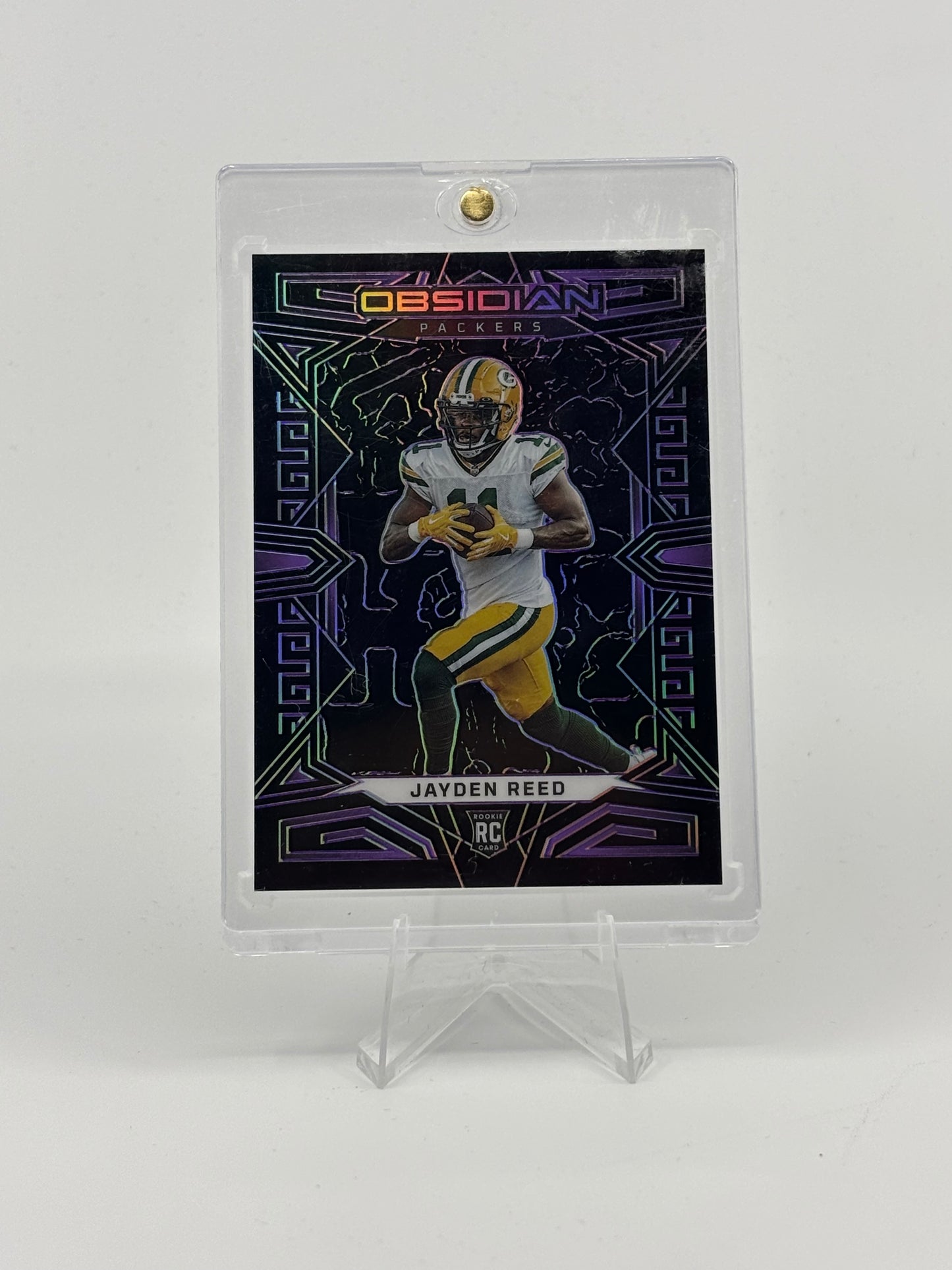 2023 Panini Obsidian - Jayden Reed #135 Electric Etch Purple /75 (RC)