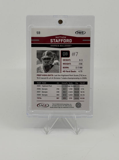 2009 SAGE Hit - Matthew Stafford #59 (RC)