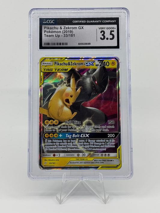 Pikach and Zekrom Tag Team 33/181 CGC 3.5