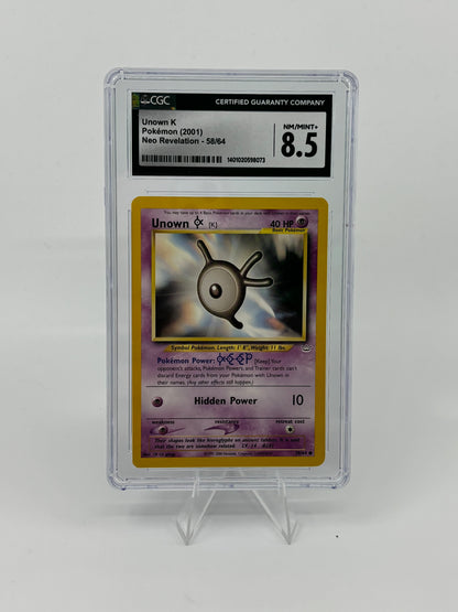 2001 Pokemon Unkown K Neo Revalations CGC 8.5