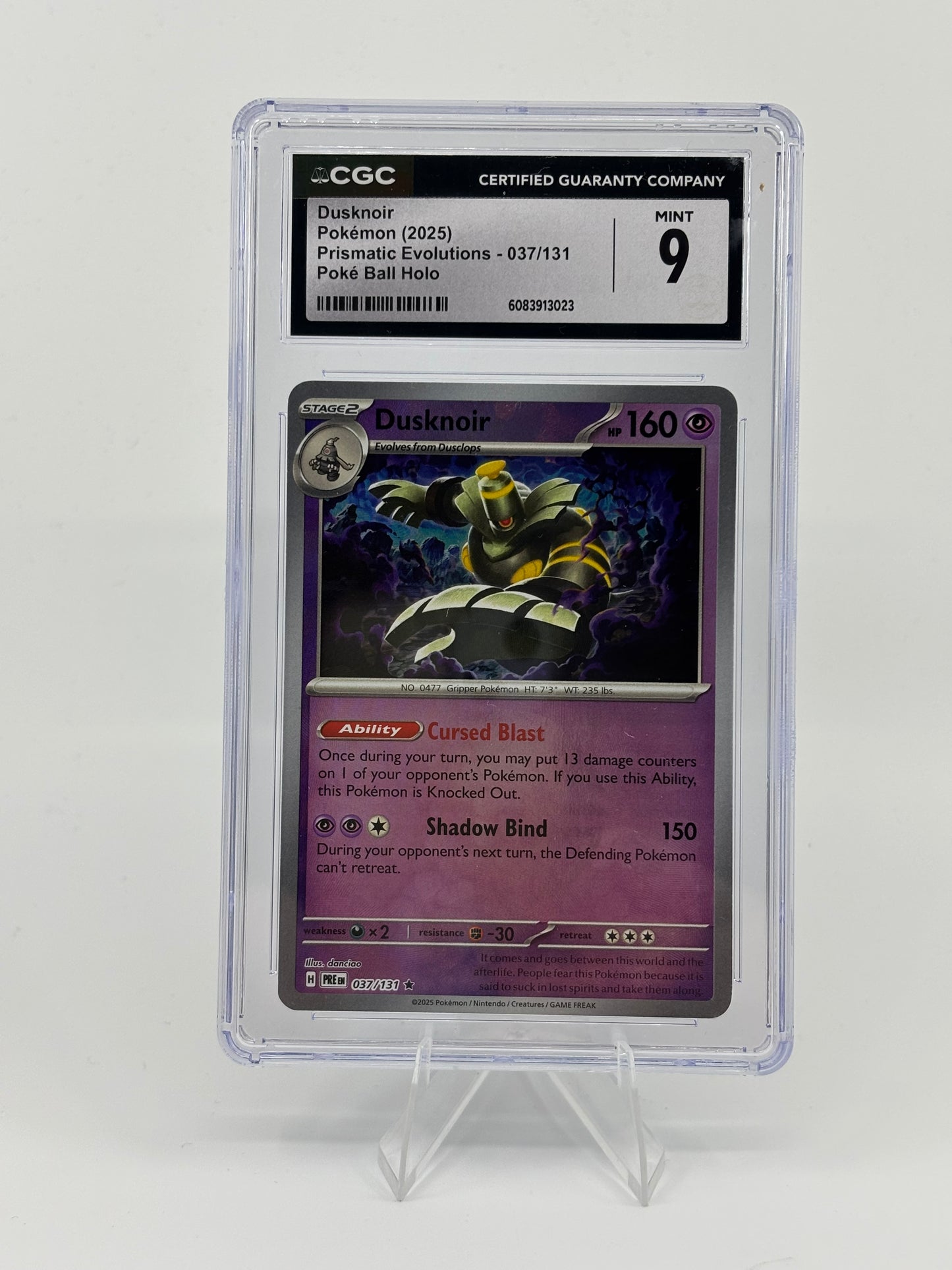 Dusknoir (Poke Ball Pattern) 037/131 Sv: Prismatic Evolutions Holo CGC 9