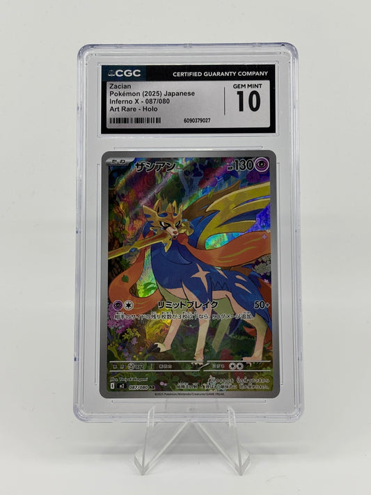 2025 Pokemon Japanese Mega Inferno X AR Zacian #87 CGC 10 GEM MINT