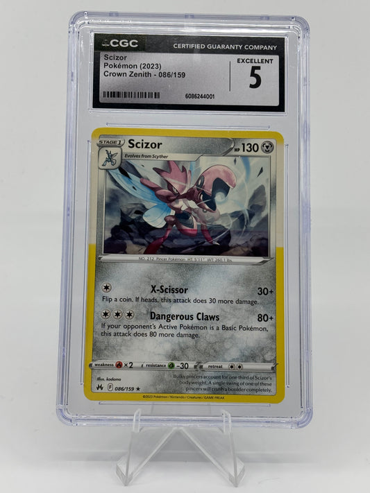 2023 Pokemon Crown Zenith Scizor #86 CGC 5 EX