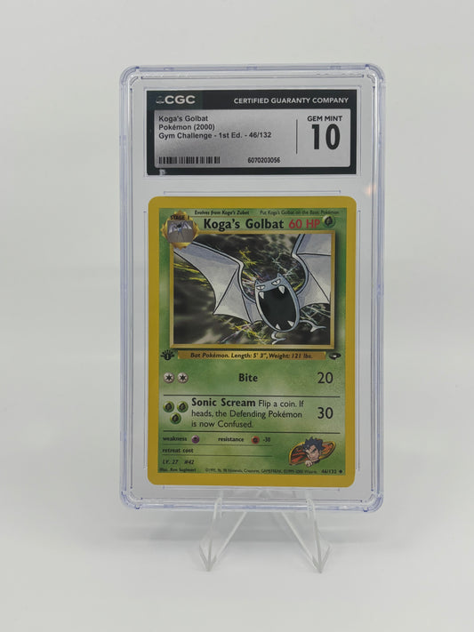 Pokemon Koga's Golbat 46/132 Gym Challenge Regular CGC 10