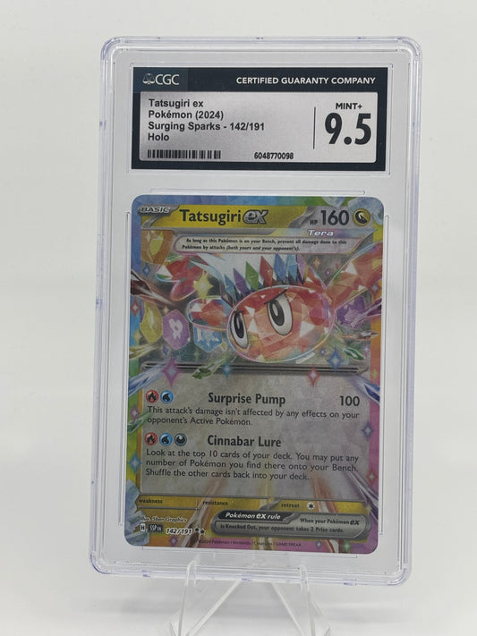 Pokemon Tatsugiri ex 142/191 Sv08: Surging Sparks Holo CGC 9.5