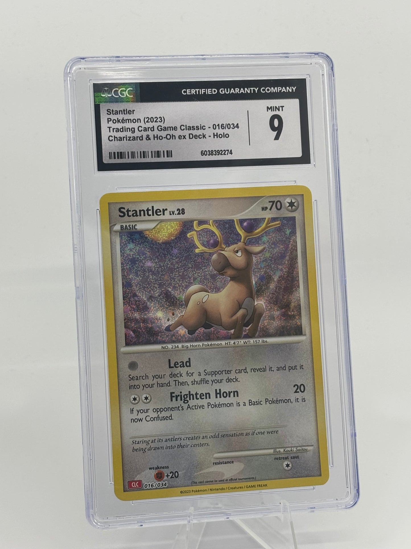 Pokemon Stantler 016/034 Trading Card Game Classic Charizard Ho-Oh Deck CGC 9