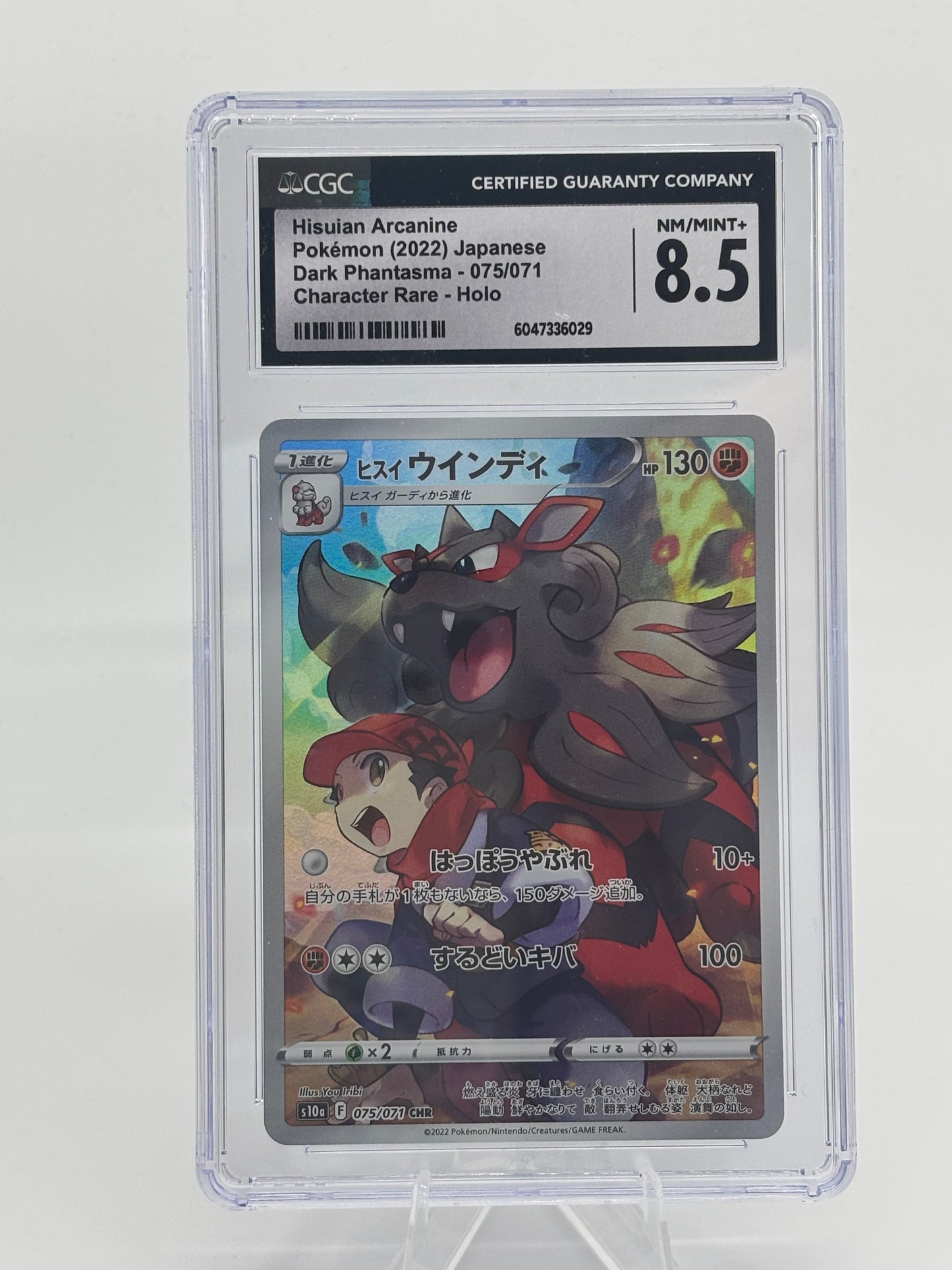 Pokemon Hisuian Arcanine 075/071 S10a: Dark Phantasma Holo (Japanese) CGC 8.5