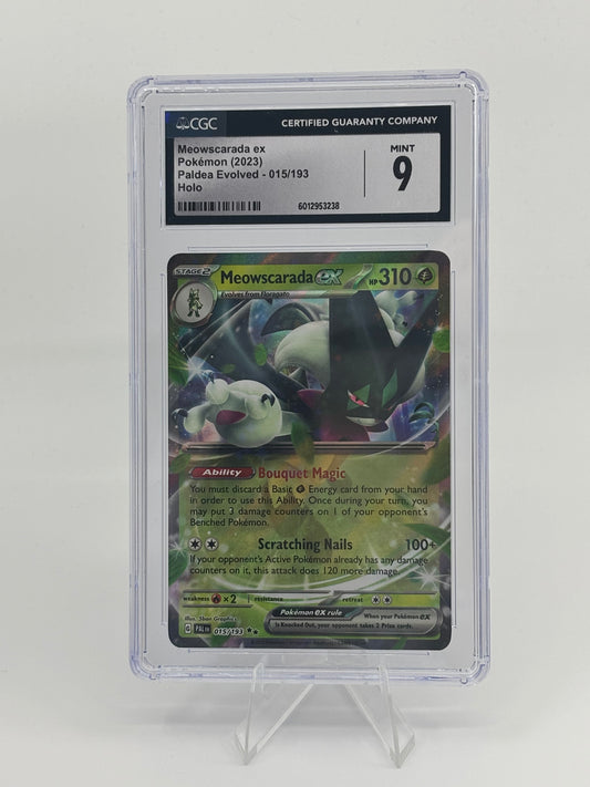 Pokemon Meowscarada ex 015/193 Sv02: Paldea Evolved Holo CGC 9