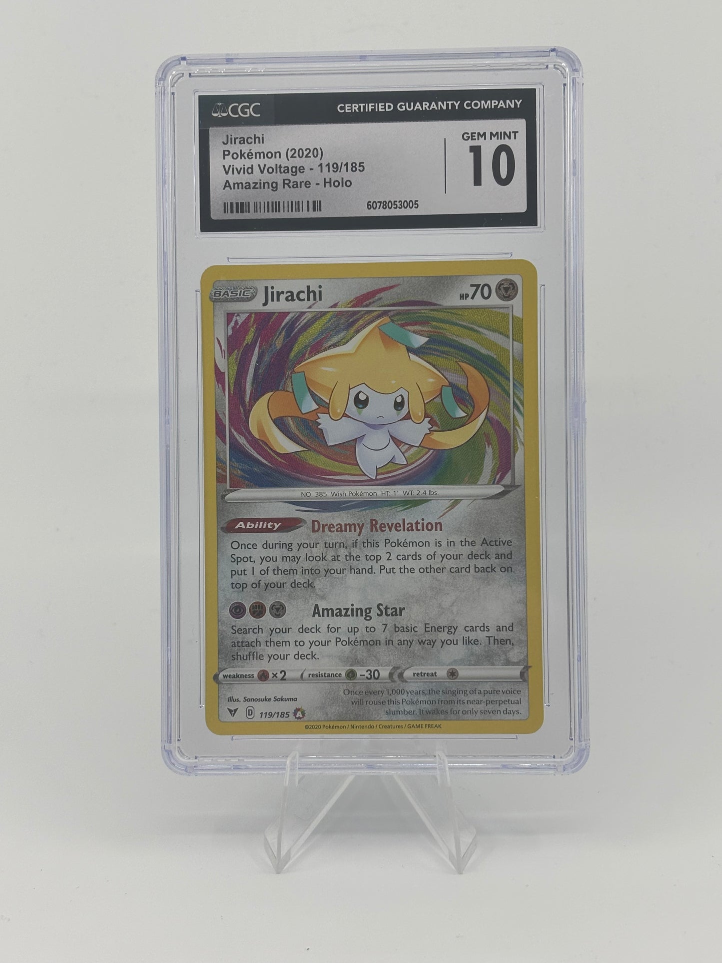 Pokemon Jirachi 119/185 Swsh04: Vivid Voltage Holo CGC 10