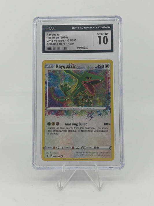 Pokemon Rayquaza 138/185 Swsh04: Vivid Voltage Holo CGC 10