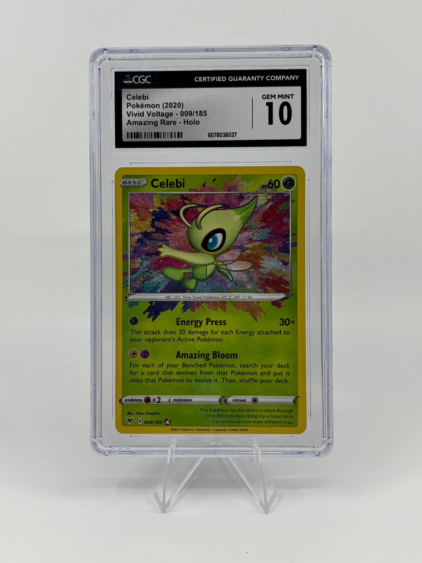 Pokemon Celebi 009/185 Swsh04: Vivid Voltage Holo CGC 10