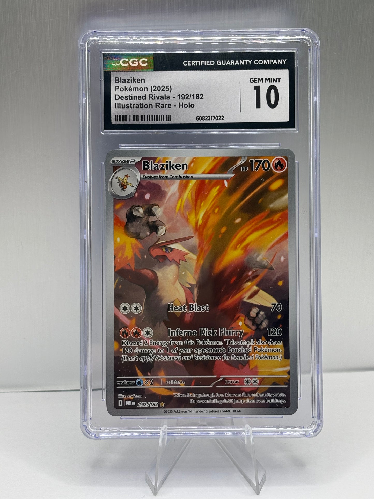 Pokemon Blaziken 192/182 Sv10: Destined Rivals Holo CGC 10
