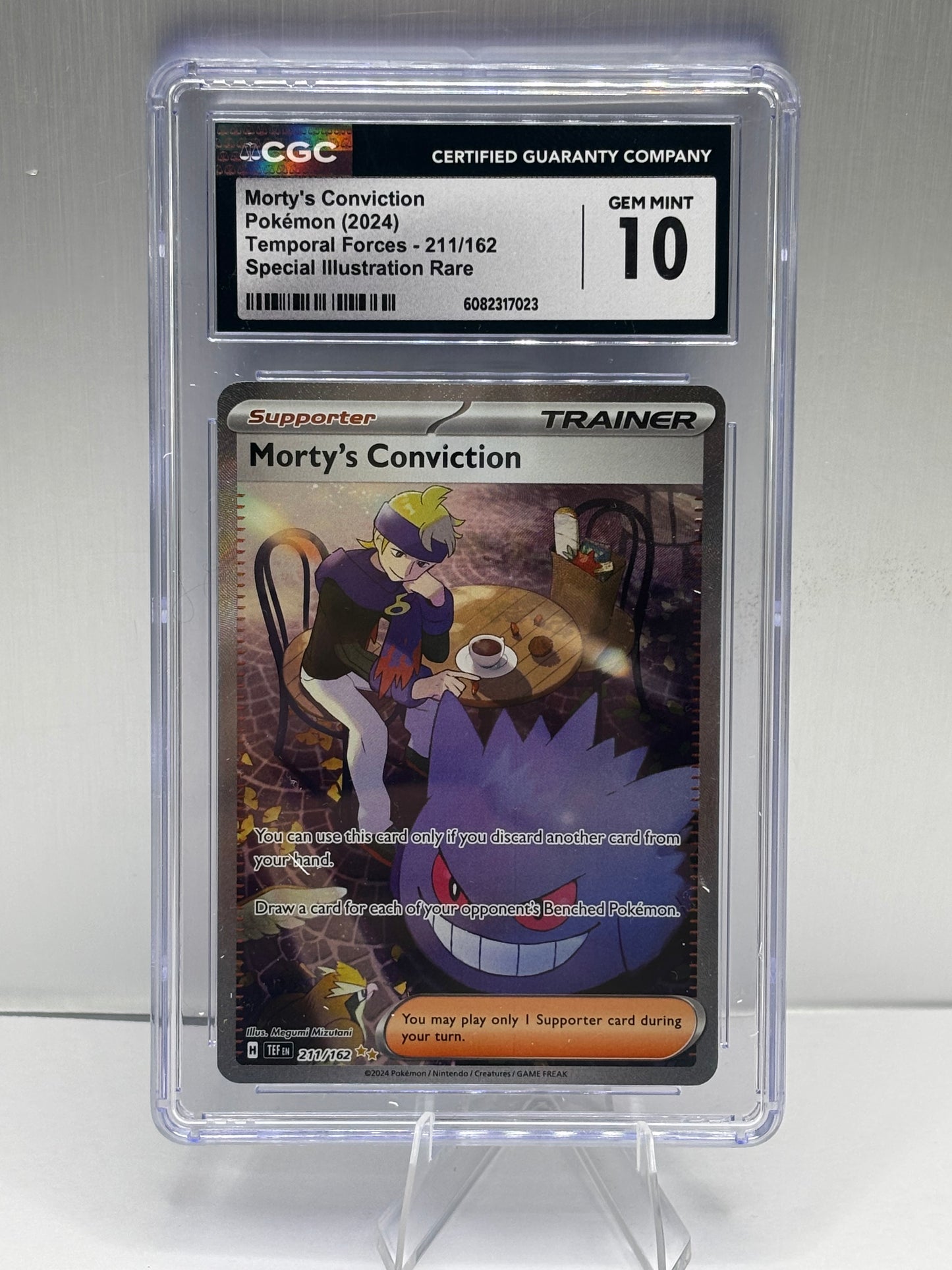 Pokemon Morty's Conviction 211/162 SV05: Temporal Forces SIR CGC 10